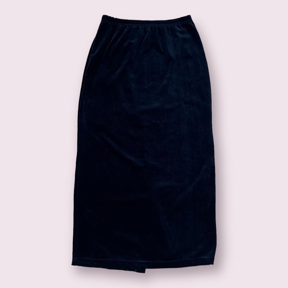 Vintage black velvet maxi skirt